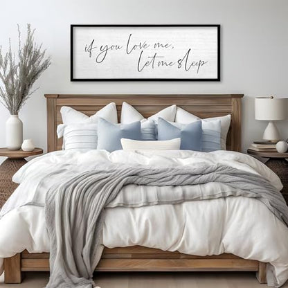 TQianJiang If You Love Me Let Me Sleep Sign, 40"×15", Black - color: If You Love Me Let Me Sleep (Black), size: 40"L x 15"W