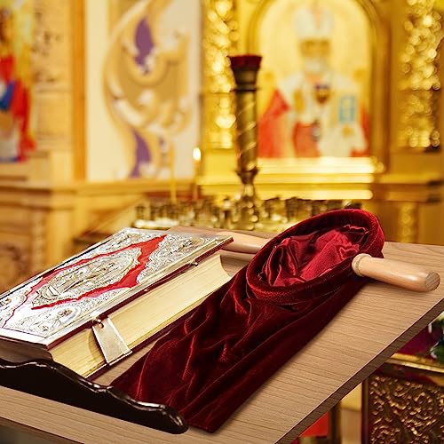 Tioncy 2 Set Church Tithe Offering Bag with Wooden Handle, 14" X 6", Red - color: Red, size: 14" X 6"