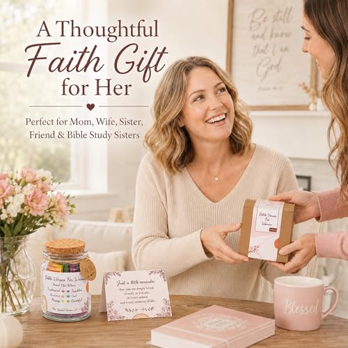 Bible Verses Jar for Women – Christian Gifts For Women, Color Coded Scripture Jar, Mothers Day Gifts For Mom - color: Big Bible Jar For Woman