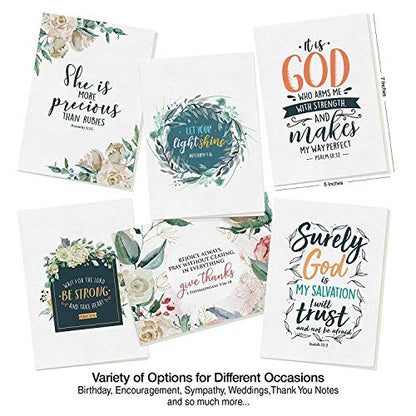 Dessie 60 Unique Bible Verse Cards With Envelopes and Gold Seals. Scripture Cards With 60 Different Designs and Inspirational Bible Verses. Christian Greeting Cards Assortment. - color: Religious - 60 Large
