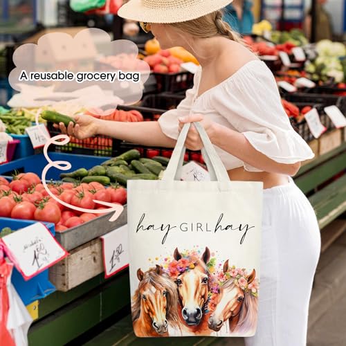 Doreen's Boutique Aesthetic Canvas Handbag Tote Bag - style: Hay Girl Hay 1