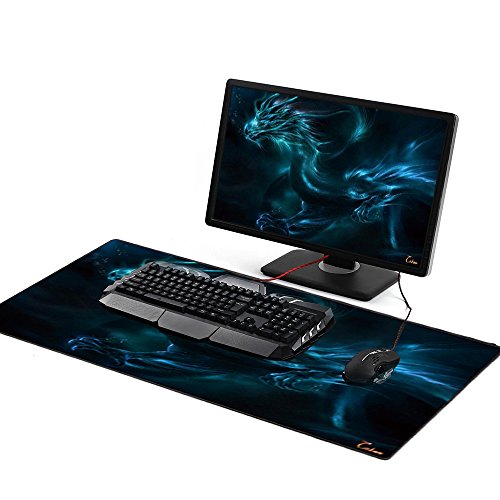 XXL Professional Large Mouse Pad & Computer Game Mouse Mat (35.4x15.7x0.1IN, Dragon) - color: Dragon, size: 35.4L x 15.7W inches