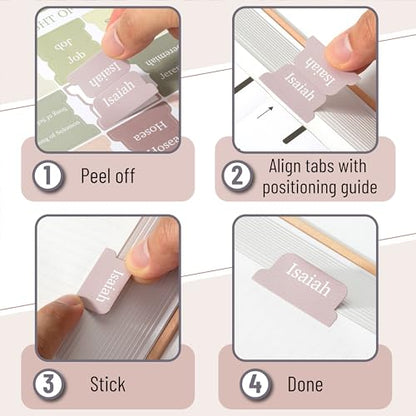 Mr. Pen- Bible Tabs, 75 Tabs, Laminated Bible Tabs for Women and Men - color: Boho 1
