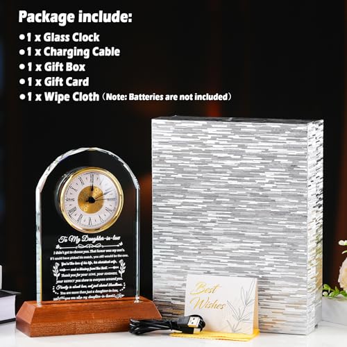 Arikyrist Glass Clock Daughter in Law Gifts from Mother-in-Law - color: Daughter-in-law