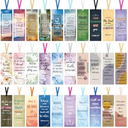 Chinco 120 Pack Christian Bookmarks Bible Verse Bookmarks with Scripture Religious Inspirational Quotes Bible Cards Easter Sunday School Gifts Church Supplies(Mixed Style) - style: Mixed Style