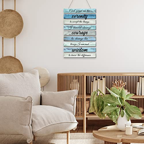Blulu Serenity Prayer Wood Hanging Wall Sign Religious Home, Prayer