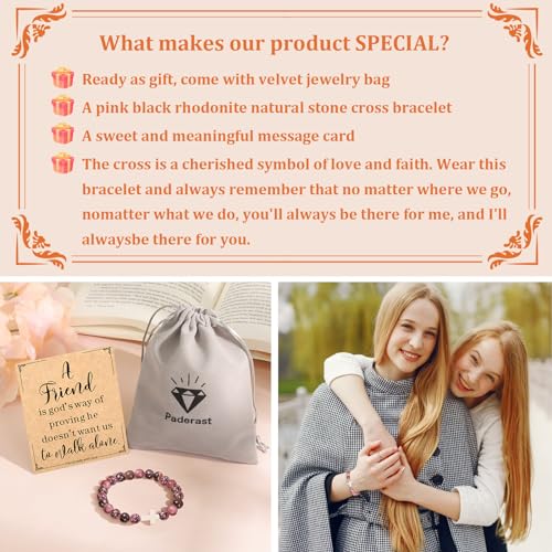 Christian Grandparents - Day Gifts for Women, Religious Cross Bracelet - color: Friend-Red