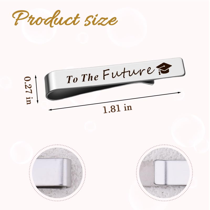 Novelty Mens Tie Clip for Wedding Graduation Gift for Him Son Grandson Birthday Christmas Gift Tie Clips for Dentist Pilot - style: to the future