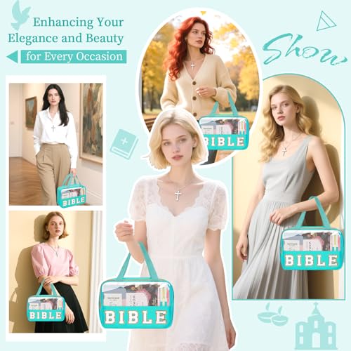 Chenille Letter Bible Bag Case for Girls,Large Study Supplies Church Bag Cover Purse Fits All Bibles,Cute Preppy Christian Tote with Handle Zipper Bible Accessories Gifts for Women(BIBLE-Green) - color: Bible-green