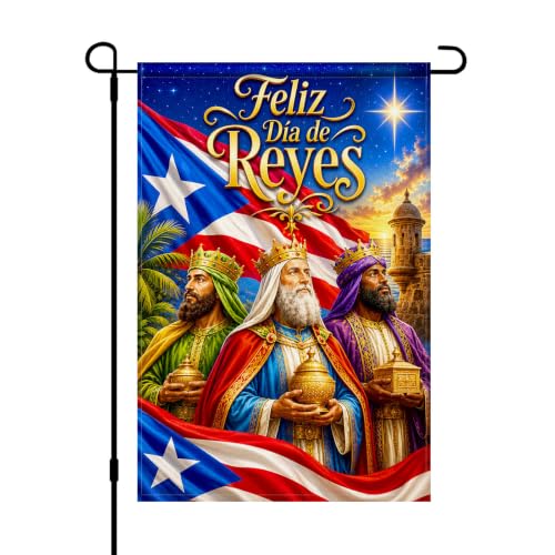 IVN Puerto Rico Three Wise Men Garden Flag 12x18 Inch Double Sided - color: Puerto Rico Wise Men