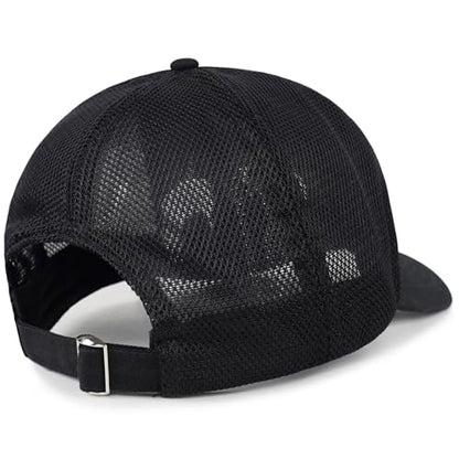 Christian Gifts for Men Women, Religious Cross Logo Embroidered Low Profile Unisex Dad Hat - color: Mesh-black