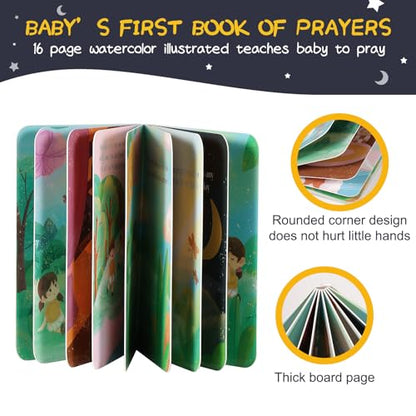 VUNCESSIN Baptism Gifts for Baby Boys with 7'' Cute Plush Lamb and Pray Book, Baptism, Dedication and Christening Gift Set for Boys in Keepsake Box. - color: Blue-lamb