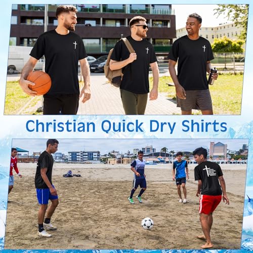 Shyyween Mens Christian Cross T-Shirt Bible Verse Graphic - size: Small, style: Strength