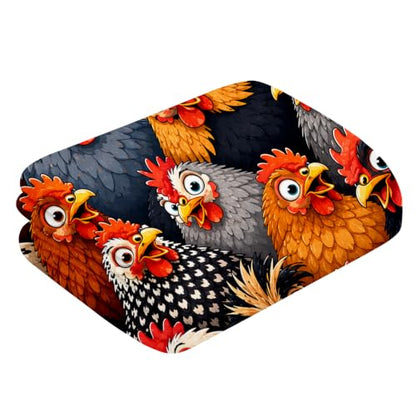 Funny Chicken Throw Blanket Colorful Cartoon Farm Hen Stuff Gifts 50''X60'' - color: Chicken, size: 50''x60''