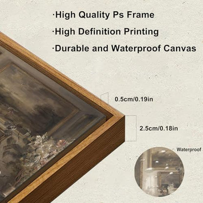 KBKBART Framed Canvas Wall Art, Moody Still Life Interior Cello Paintings - color: Antique Room, size: 10"L x 8"W