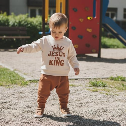 Toddler Baby Boy Christian Outfit Letter Sweatshirt Jogger Pants - size: 18-24 Months