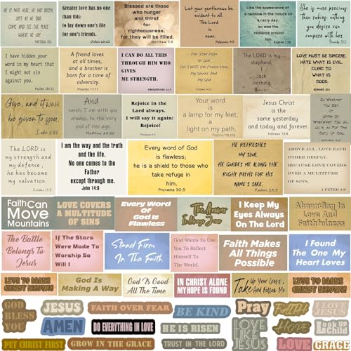 300pcs Vintage Bible Verse Stickers, Christian Bible Quote Stickers - style: Christian