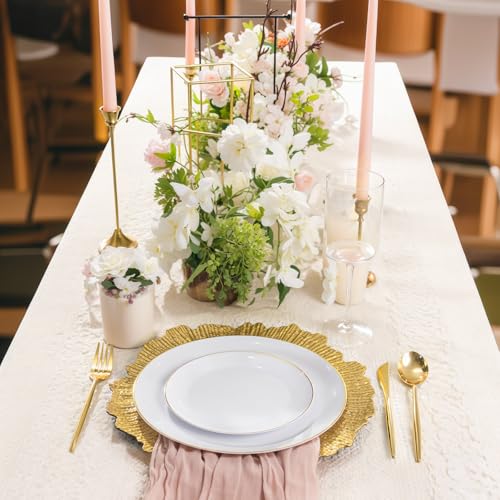 LIYH 8Pcs Gold Charger Plates, 13 Inch Plastic Round Chargers For Parties - color: Irregular Gold, size: 8Pcs
