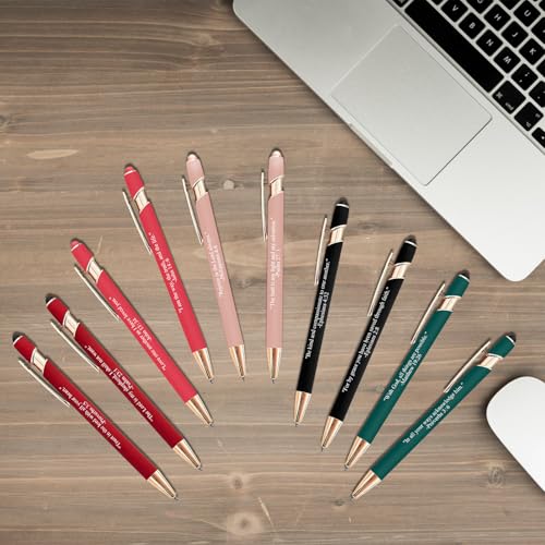 Bible Verse Ballpoint Pens with Stylus, Retractable Christian Writing Pens