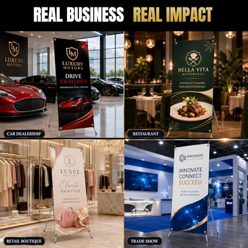 custom x stand banner 30x65" custom banners personalized Printed in USA - color: X Stand Banner