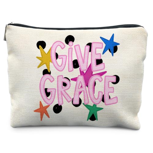 Christian Religious Canvas Makeup Bag Gifts for Women - color: give grace