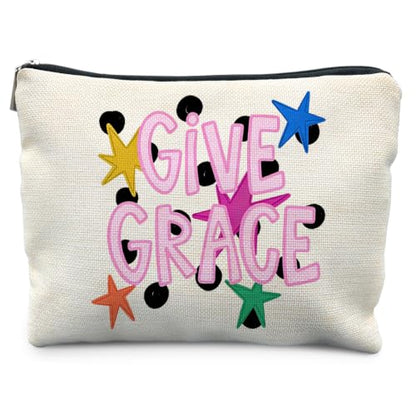 Christian Religious Canvas Makeup Bag Gifts for Women - color: give grace