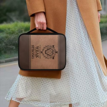 Cross with Lion Print Bible Cover for Women Men,Canvas Bible Book Carrying Cases Church Bag with Handle - color: Cross With Lion