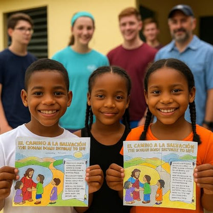 Spanish & English Gospel Tract for Kids – Bible Verses from Romans – Color & Learn Christian Craft (12 Count) #30104