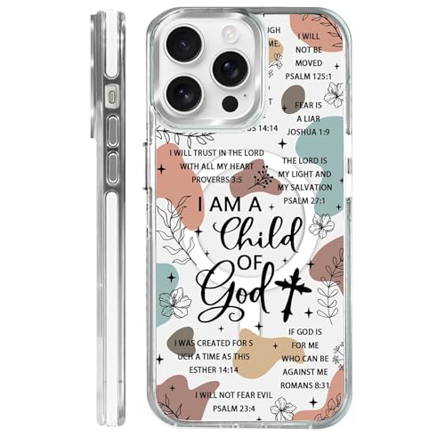 for iPhone 14 Plus/iPhone 15 Plus Case [Compatible with Magsafe],Girls Women Clear Magnetic Case Silicone Shockproof Protective Cover with Pattern Bible Verses - color: Bible Verses, size: iPhone 14 Plus/iPhone 15 Plus