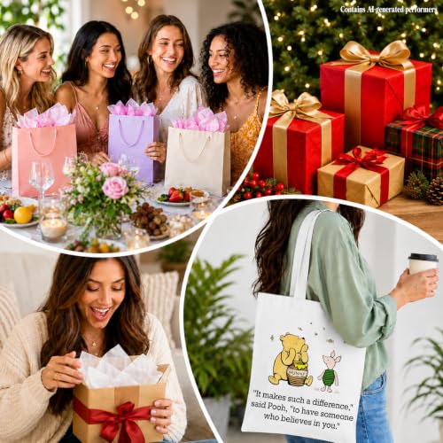 Cute Pooh Bear Aesthetic Reusable Tote Bag, Funny Gifts for Women Friends - color: It