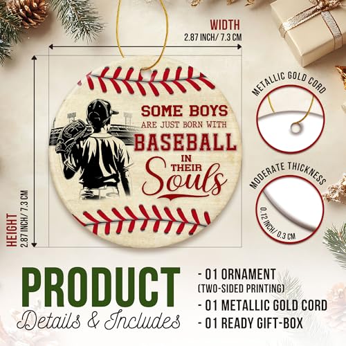 ZAGKOO Baseball Christmas Ornaments - Cool Baseball Gifts for Boys, Kids - color: Baseball