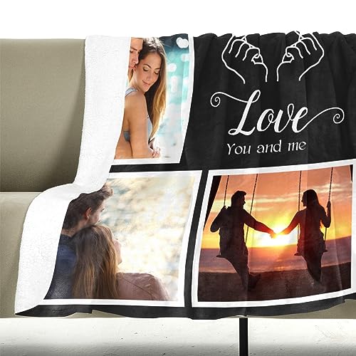 inkArts Personalized Blanket with Photo, Custom Blanket, Customized Photo Blankets, Customizable Picture Blankets, Personalized Anniversary Couple Gifts for Her Him Women Men - color: 5 Photos-2