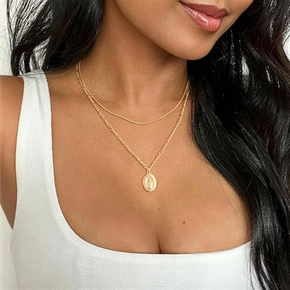 Turandoss Layered Cross Necklaces Stack for Women Girls, Christian Gift - color: Cross-Virgin Mary