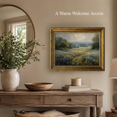Framed Wildflower grassland Canvas Wall ArtFarmhouse Artwork 16x12 Inch - color: Framed Wildflower grassland 36, size: 16"L x 12"W