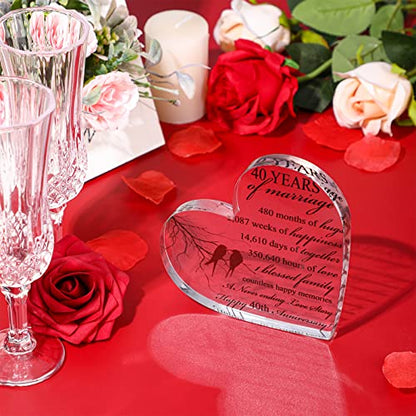 Qunclay 40th Years of Marriage Gift Wedding Anniversary Souvenir - style: 40th