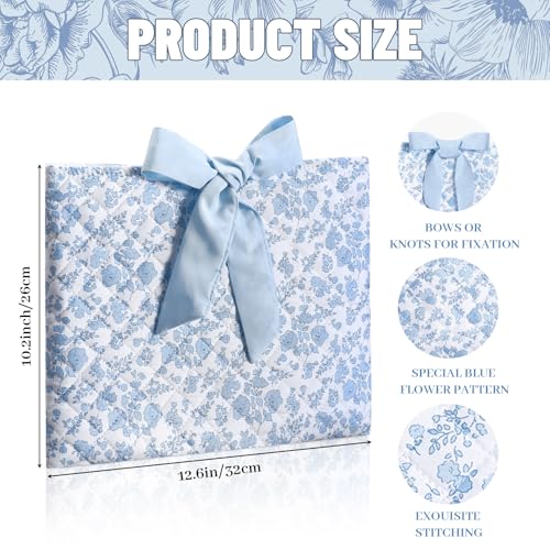 Sadnyy Quilted Bow Bible Cover for Women,Blue - color: Blue