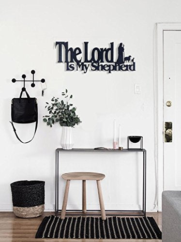 Inspirational Word Art, Christian Faith Biblical Verse Wall Sign, Hand-Made Wooden Decoration Plaque for Home, Office, Church – Real Wood – Made in the USA – (The Lord is my Shepherd) - color: Lord Is Shepherd