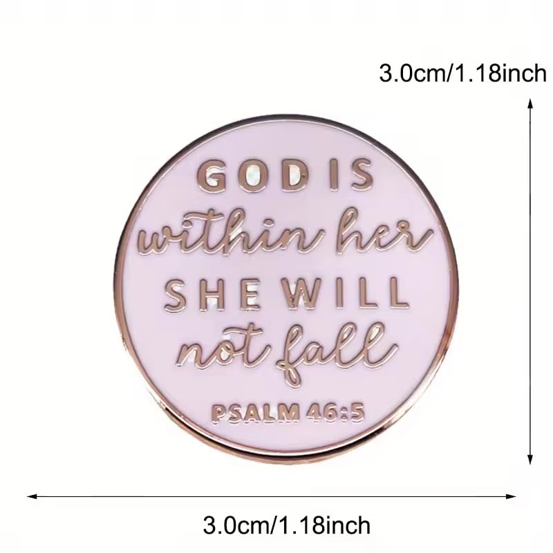 Christian Inspiration Enamel Lapel Pin PSALM 46:5 God Is Within Her She Will Not Fall Badge Brooch For Christian Gift
