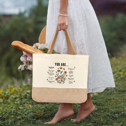 Tote Bag, Gifts for Women Friends Girlfriend Coworker Wife Mom Reusable Tote Bags Birthday Thank You Gift - color: You Are