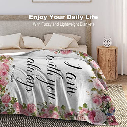 Christian Blanket Inspirational Thoughts Throw Blanket Bible Verse Prayers Get Well Soon Blankets Soft Lightweight Flannel Blanket 40"x50" - size: 40"x50"