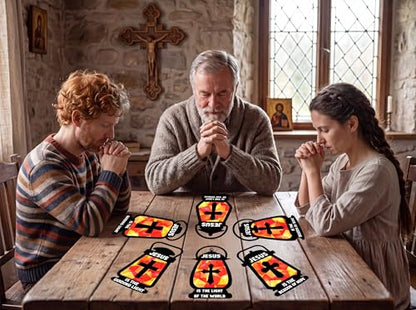 42PCS Sunday School VBS Crafts Bulk: Black Paper Oil-Lamp Nativity Suncatchers,Jesus Religious Christian Classroom Camping Activity DIY Kits Gifts Church Decorations,Window Stained Glass Effect - style: black oil lamp