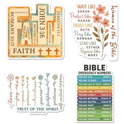 4 Pcs Christian Stickers - Inspirational Bible Verse Stickers - color: Inspirational Bible Verse