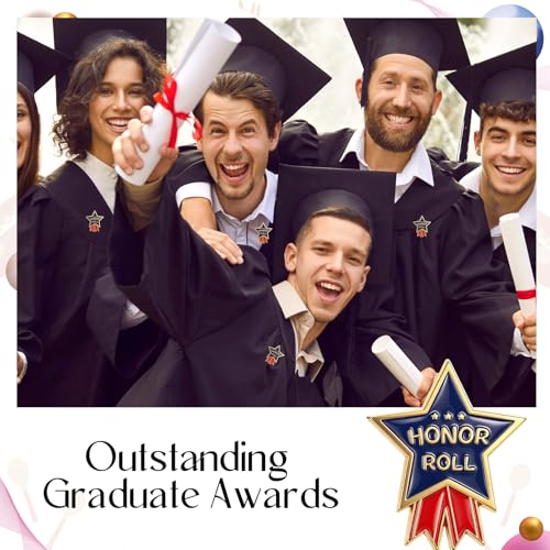 Knitgrip Award Lapel Pins Bulk Academic Recognition Enamel Pins Honors Gift for Student Office Government Club Members - style: Honor Roll