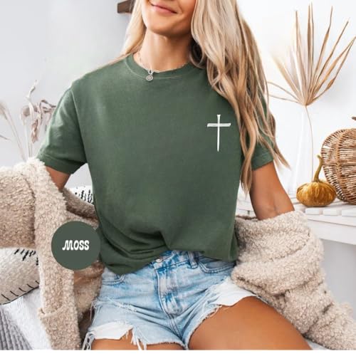 Minimalist Christian Cross Shirt – Simple Jesus Tee, Bible Verse Faith Shirt, Motivational Religious Top for Men & Women, Christian Gift Idea