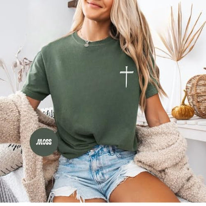 Minimalist Christian Cross Shirt – Simple Jesus Tee, Bible Verse Faith Shirt, Motivational Religious Top for Men & Women, Christian Gift Idea