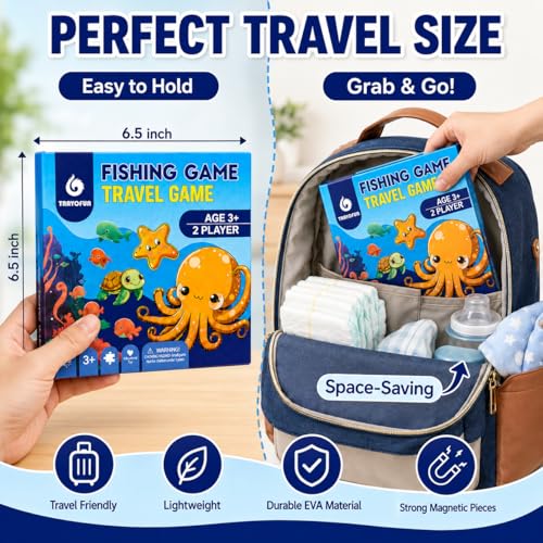 TRAVOFUN Magnetic Fishing Game | Travel Toys for Toddlers 3-5 - style: Fishing Game
