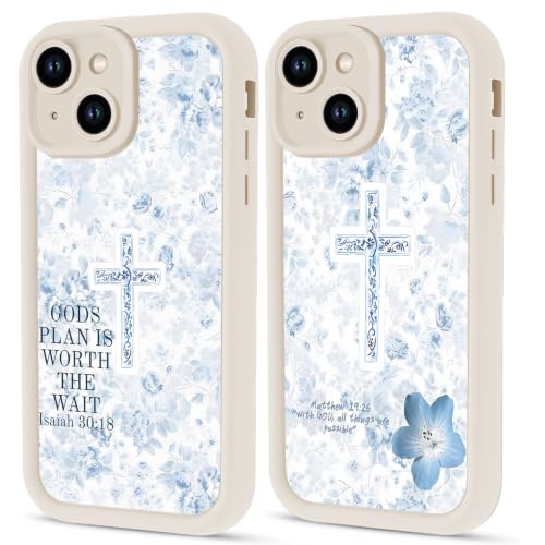 Christian Bible Verses Cross Phone Case for iPhone 14 Case - color: Christian flowers