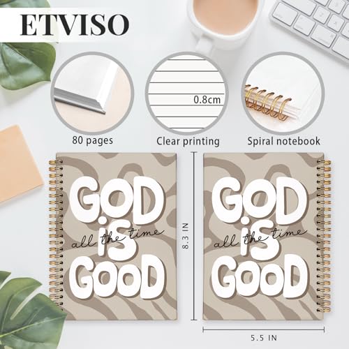 ETVISO Beige Wavy Bible Journal Notebook for Women, Inspirational Christian Gifts for Women, Prayer Bible Supplies Journal, Church Notes Notebook, Cute Preppy Hardcover Spiral Notebooks 5.5x8.3 - color: 04-Bible(Beige Wavy)