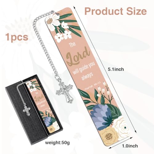 Christian Gifts Bible Bookmark, Religious Bible Verse Metal Bookmark, Inspirational Christian Bookmarks for Women, Her, Book Lovers, Friends, Coworker, Mother, Sister, Wife - style: The Lord will guide you always