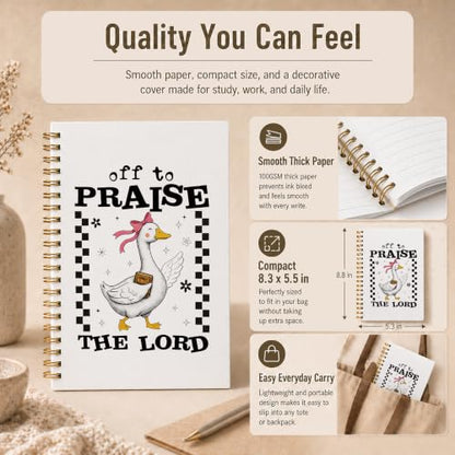 Coquette Goose Christian Spiral Notebook 5.5x8.3 Inch - color: pattern-2